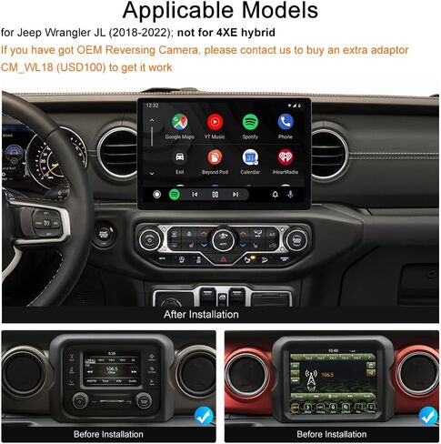 ASURE 13.1 Inch Car Stereo for Wrangler JL 2018 2019 2020 2021(not for 4XE) in Kuwait