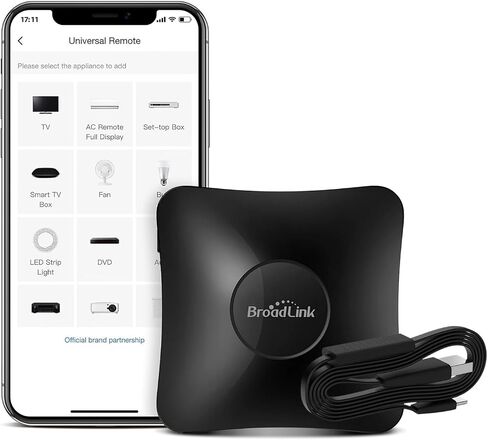 BroadLink RM4 Pro IR/RF Universal Remote with HTS2 Cable, All-in-One Hub, Code-Learning Wi-Fi Remote Control for TV, Air Conditioner, Curtain Motor, Works with Alexa, Google Home. (2.4GHz Wi-Fi Only) in Kuwait