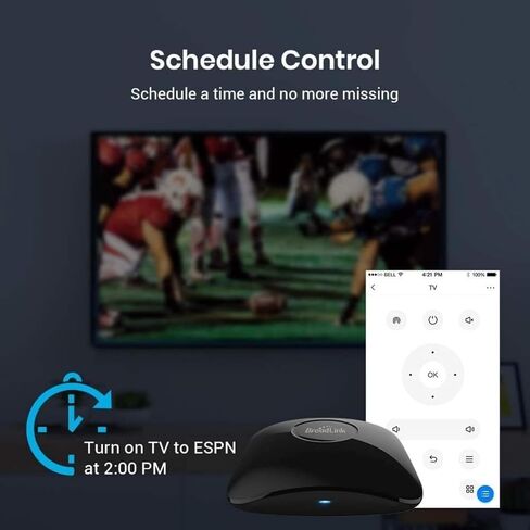 BroadLink RM4 Pro IR/RF Universal Remote with HTS2 Cable, All-in-One Hub, Code-Learning Wi-Fi Remote Control for TV, Air Conditioner, Curtain Motor, Works with Alexa, Google Home. (2.4GHz Wi-Fi Only) in Kuwait