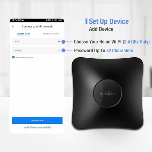 BroadLink RM4 Pro IR/RF Universal Remote with HTS2 Cable, All-in-One Hub, Code-Learning Wi-Fi Remote Control for TV, Air Conditioner, Curtain Motor, Works with Alexa, Google Home. (2.4GHz Wi-Fi Only) in Kuwait
