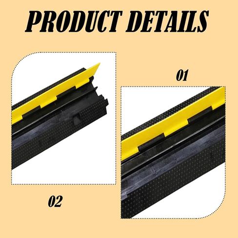 Cable Protector Ramp outdoor rubber speed bump wire protector heavy duty cord cover sturdy material suitable for construction sites exhibitions in Kuwait