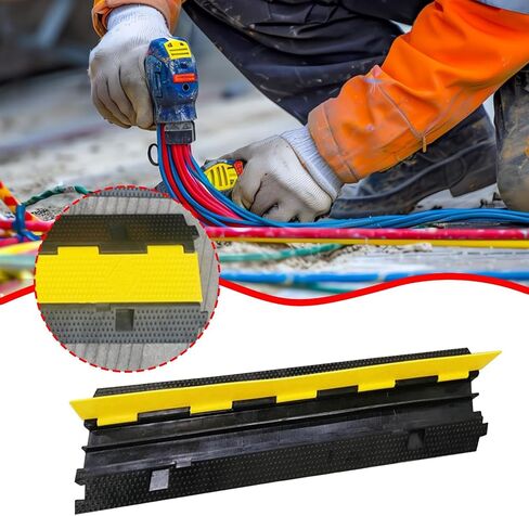 Cable Protector Ramp outdoor rubber speed bump wire protector heavy duty cord cover sturdy material suitable for construction sites exhibitions in Kuwait