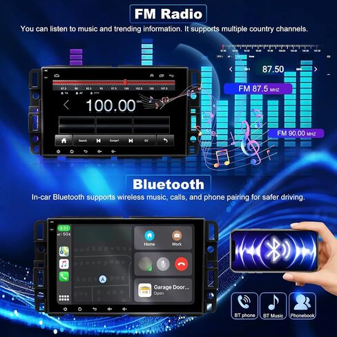 5GWiFi Upgrade Radio for Chevy Silverado 1500 GMC Sierra 1500 2007-2013, Yukon Tahoe 2007-2014, Acadia 2007-2012, Savana Hummer H2 Equinox 8inch Touch Screen Stereo, Carplay Android Auto GPS FM Camera in Saudi Arabia