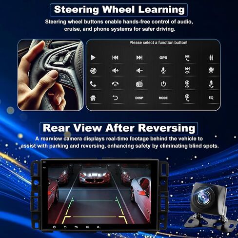 5GWiFi Upgrade Radio for Chevy Silverado 1500 GMC Sierra 1500 2007-2013, Yukon Tahoe 2007-2014, Acadia 2007-2012, Savana Hummer H2 Equinox 8inch Touch Screen Stereo, Carplay Android Auto GPS FM Camera in Saudi Arabia