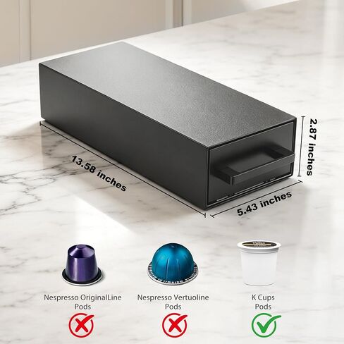 Coffee Pod Storage Drawer for Keurig K-Cup Pods, Heavy Duty Metal, Black in Saudi Arabia
