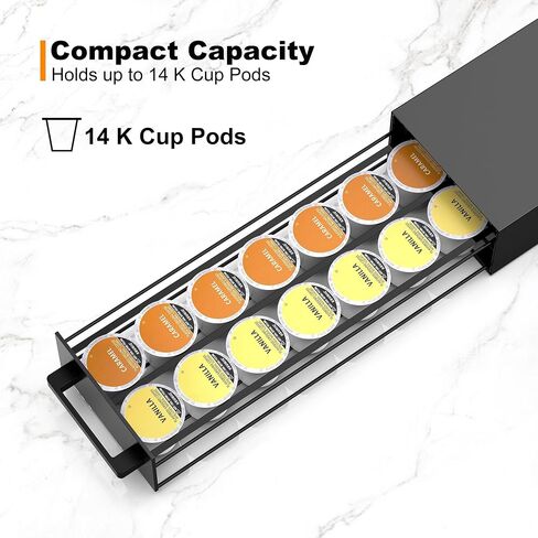 Coffee Pod Storage Drawer for Keurig K-Cup Pods, Heavy Duty Metal, Black in Saudi Arabia