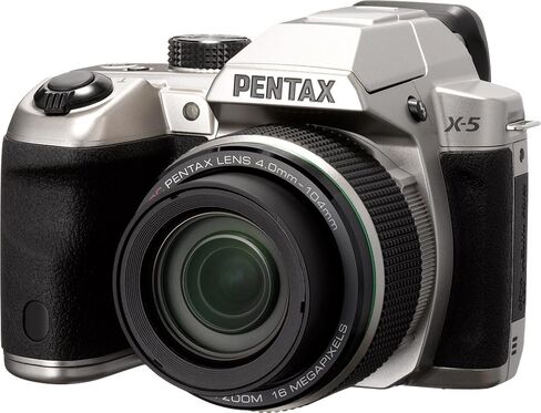 كاميرا Pentax X-5 فضية 16 رقمية مع تكبير بصري للصورة 26x مع شاشة LCD 3 بوصة (فضي) in Kuwait