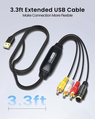 3.3 قدم VHS إلى محول رقمي، بطاقة فيديو Cpture من النوع C/USB 2.0 in Kuwait