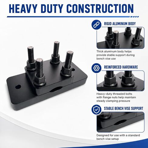 Heavy Duty Barrel Vise Tool, Aluminum Barrel Clamp with Leather Inserts, Non-Marring Bench Vise Clamp, Fits 0.67" to 1.375" Outside Diameter in Saudi Arabia