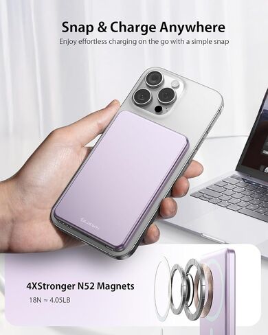 ULiXWH [0.3" Ultra Slim] [Alloy-Made] for Magsafe Portable Charger iPhone in Saudi Arabia