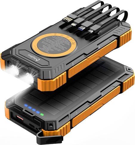 BigBlue Solar Power Bank سعة 20000 مللي أمبير في الساعة مع 4 كابلات مدمجة، 20 وات PD USB-C in Kuwait
