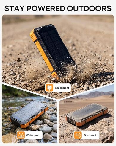 BigBlue Solar Power Bank سعة 20000 مللي أمبير في الساعة مع 4 كابلات مدمجة، 20 وات PD USB-C in Kuwait