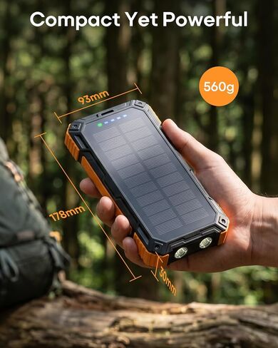 BigBlue Solar Power Bank سعة 20000 مللي أمبير في الساعة مع 4 كابلات مدمجة، 20 وات PD USB-C in Kuwait