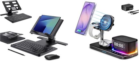 Desk Stand and Bluetooth Keyboard Combo for Samsung Galaxy Z Fold 8 Ultra with 6-in-1 Magnetic Charging Station for Samsung in Kuwait