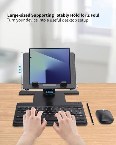 Desk Stand and Bluetooth Keyboard Combo for Samsung Galaxy Z Fold 8 Ultra with 6-in-1 Magnetic Charging Station for Samsung in Kuwait