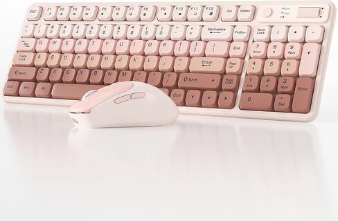 Wireless Keyboard and Mouse Combo, Full-Size USB Keyboard with Back Stand, 2.4GHz Wireless for Desktop, Laptop and Computer in Kuwait