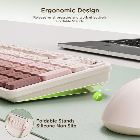 Wireless Keyboard and Mouse Combo, Full-Size USB Keyboard with Back Stand, 2.4GHz Wireless for Desktop, Laptop and Computer in Kuwait