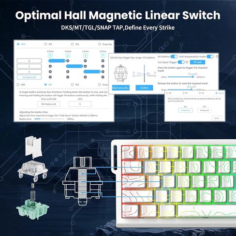 ATTACK SHARK X68 HE & RS3 Ultra Gaming Keyboard and Mouse Combo: 8K Rapid Trigger Keyboard, 63g Lightweight Wireless Mouse with PAW3955MAX, 20000 FPS, 52K DPI, RGB Coiled Cable, CM02 SE Mouse Pad in Kuwait