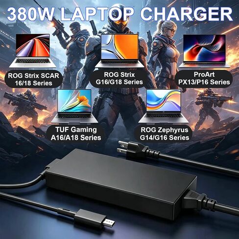 380W Laptop Charger for Asus ROG Strix Scar TUF Gaming AC Adapter in Kuwait