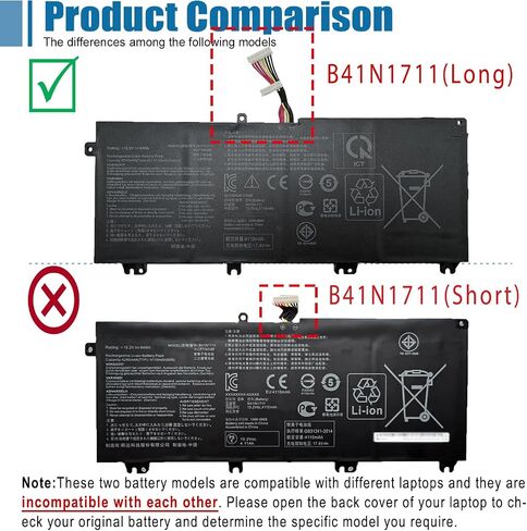 B41N1711 استبدال بطارية الكمبيوتر المحمول طويلة الخط لجهاز Asus ROG Strix GL503VD GL503VM GL703GE ZX63V PX705G Station 17 PX705GD TUF705DT PX705GM TUF Gaming FX705GM FX705GE Series 15.2V 64Wh 4110mAh in Kuwait