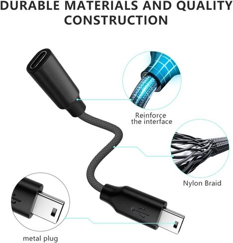 محول USB-C إلى USB صغير لإصدار TI 84 Plus CE/C الفضي، كابل بيانات مضفر لآلات حاسبة Texas Instruments TI-Nspire CX/CX CAS/CX II/CX II CAS، TI-89 تيتانيوم، TI-83/85 in Kuwait
