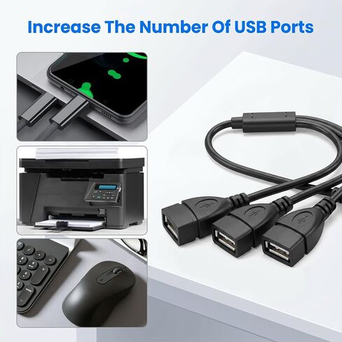USB Splitter 1 in 3 Out, USB a Splitter Adapter 1ft Male to 3 Female Hub in Saudi Arabia