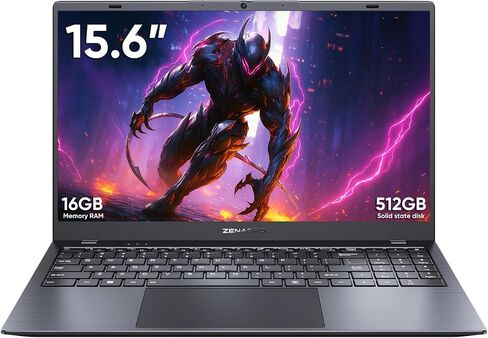 كمبيوتر محمول 15.6 بوصة، ذاكرة الوصول العشوائي 16 جيجابايت، 512 جيجابايت NVMe SSD، Intel Jasper Lake N5095 (4C4T، حتى 2.9 جيجا هرتز) كمبيوتر محمول خفيف ورقيق مع شاشة FHD IPS in Kuwait