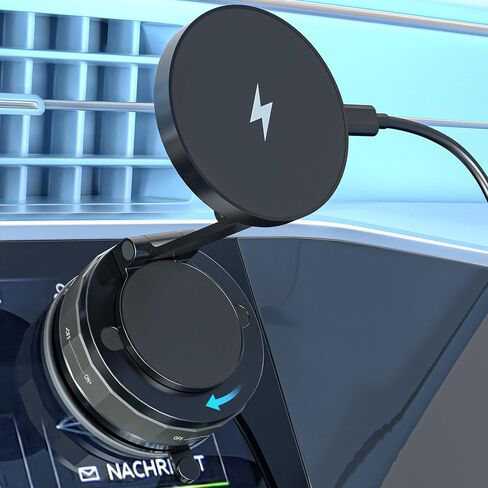 15W Magnetic Wireless Car Charger ,Mag Safe Car Mount Charger Fast Magnet iPhone Charging 360°Adjustable Phone Holder with Stronger Magnetic & Suction Car Phone Mount for iPhone 17 Pro Max 16 15 14 13 in Saudi Arabia