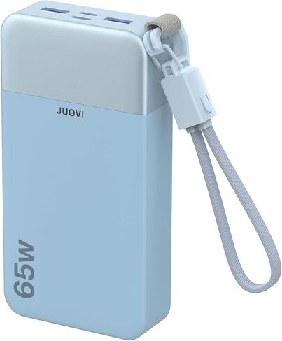 JUOVI Power Bank 65W 20000mAh شاحن محمول للكمبيوتر المحمول مع كابل قابل للفصل in Kuwait