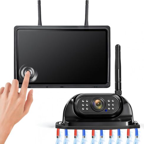 نظام كاميرا احتياطية لاسلكية 1080 بكسل مقاس 7 بوصات لشاحنة Furrion RV السلكية مسبقًا، وشاشة DVR مقسمة وكاميرا رؤية خلفية مغناطيسية للرؤية الليلية بالأشعة تحت الحمراء، IP69 مقاومة للماء للمقطورة، العربة، A11 in Kuwait