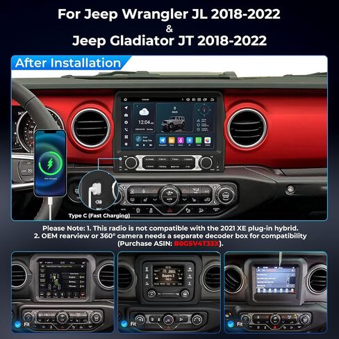 9" Android 14 Car Radio Stereo for Jeep Wrangler JL & Gladiator Pickups JT 2018 2019 2020 2021 2022 |Octa-Core 4+64GB| GPS Navigation|CarPlay & Android Auto|4G LTE/5G WiFi|1280x720P IPS QLED Screen in Saudi Arabia