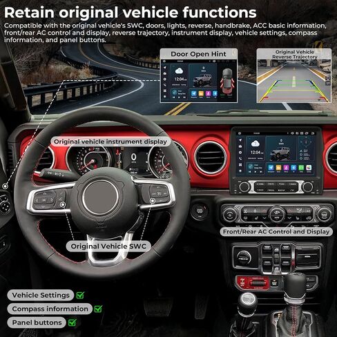 9" Android 14 Car Radio Stereo for Jeep Wrangler JL & Gladiator Pickups JT 2018 2019 2020 2021 2022 |Octa-Core 4+64GB| GPS Navigation|CarPlay & Android Auto|4G LTE/5G WiFi|1280x720P IPS QLED Screen in Saudi Arabia