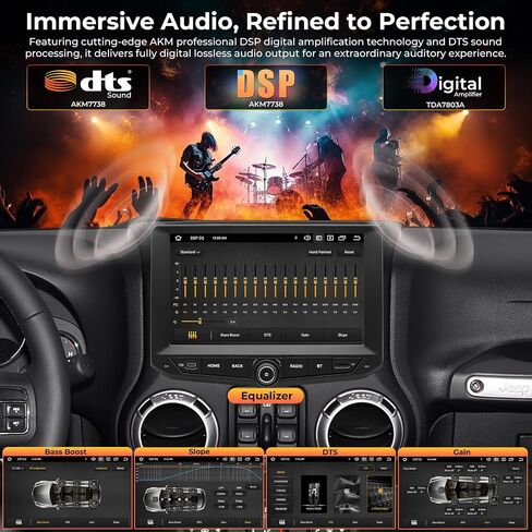 9" Android 14 Car Radio Stereo for Jeep Wrangler JL & Gladiator Pickups JT 2018 2019 2020 2021 2022 |Octa-Core 4+64GB| GPS Navigation|CarPlay & Android Auto|4G LTE/5G WiFi|1280x720P IPS QLED Screen in Saudi Arabia