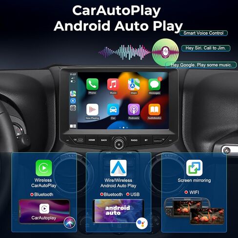 9" Android 14 Car Radio Stereo for Jeep Wrangler JL & Gladiator Pickups JT 2018 2019 2020 2021 2022 |Octa-Core 4+64GB| GPS Navigation|CarPlay & Android Auto|4G LTE/5G WiFi|1280x720P IPS QLED Screen in Saudi Arabia