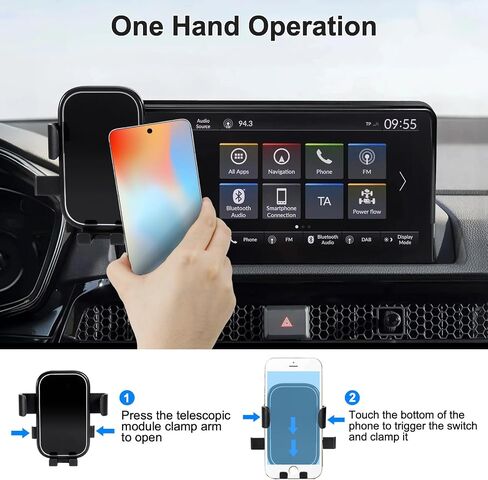 LECART Car Phone Holder Fit for Honda CR-V HR-V 2023 2024 2025 2026 7/9 Inches Screen, Custom Fit Mount with 360 Degree Rotation, Hands Free Navigation Bracket for Cellphones in Kuwait