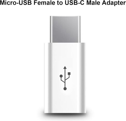 محول موصل USB صغير أنثى إلى USB من النوع C ذكر من NEORTX للشحن ونقل البيانات، أبيض in Kuwait