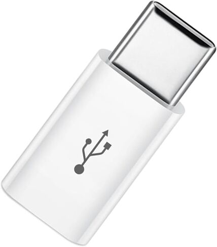 محول موصل USB صغير أنثى إلى USB من النوع C ذكر من NEORTX للشحن ونقل البيانات، أبيض in Kuwait