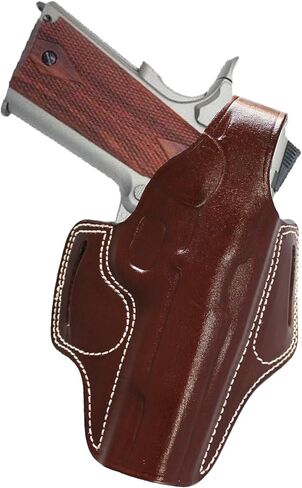 YT HOBBY Handmade Leather OWB Carry Two Slot Thumb Break Gun Holster for All 1911 5" Without Rail in Kuwait