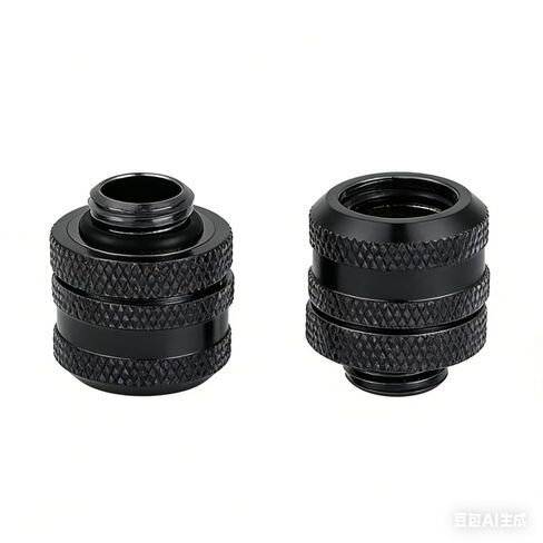 2Pcs G1/4 Compression Fitting for 14mm Hard Tubing – Brass PC Water Cooling Connector with 4 Seal Rings, Hex Socket for 8mm Wrench(Black) in Saudi Arabia