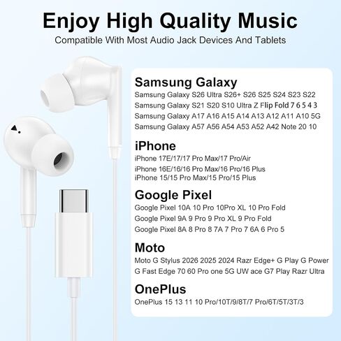 USB C Google Pixel Earbuds Headphones Wired for Pixel 11 10 9 Pro XL Fold in Saudi Arabia