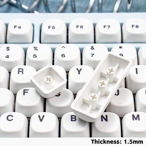 Gliging MOA Profile PBT Keycaps, 143 Keys White Cute Keyboard Key Caps Set in Saudi Arabia