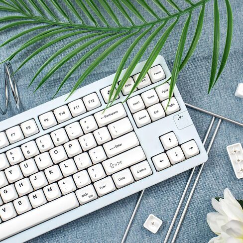 Gliging MOA Profile PBT Keycaps, 143 Keys White Cute Keyboard Key Caps Set in Saudi Arabia