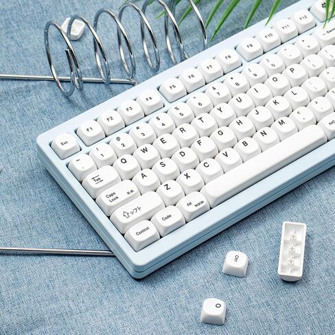 Gliging MOA Profile PBT Keycaps, 143 Keys White Cute Keyboard Key Caps Set in Saudi Arabia