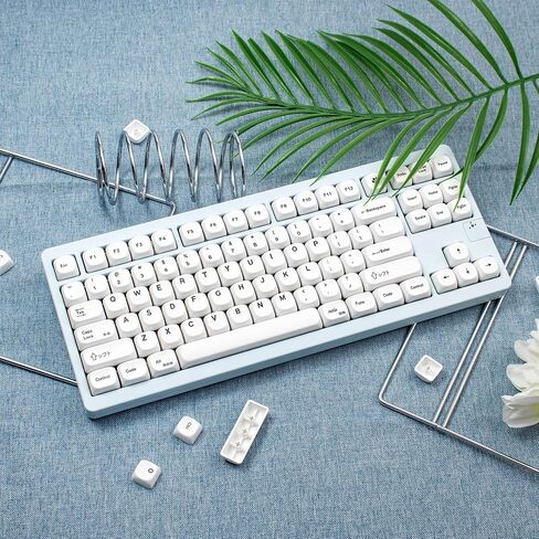 Gliging MOA Profile PBT Keycaps, 143 Keys White Cute Keyboard Key Caps Set in Saudi Arabia