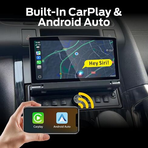 Single DIN Car Stereo with Flip Out Screen Wireless CarPlay Android Auto, Flip up Touch Screen car Radio with OEM Level Sound Quality Bluetooth AM FM in Kuwait