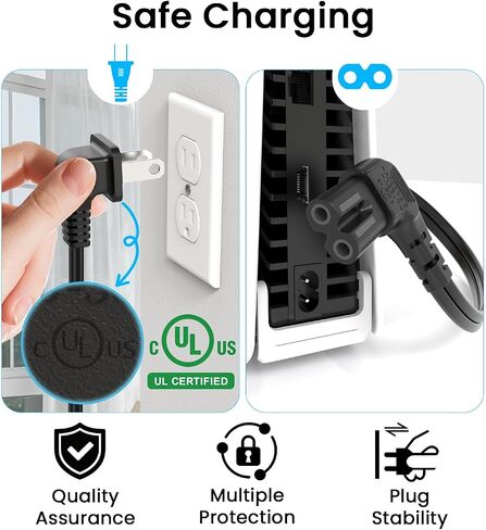 6Ft 2 Prong AC TV Power Cord Compatible with JBL PartyBox Speaker 100/110/310/520/710/720/1000/Club 120 Universal C7 90 Degree Angled Power Cord UL Listed Replacement Cable in Saudi Arabia