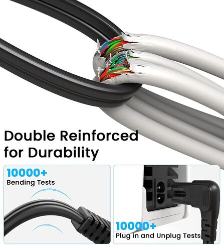 6Ft 2 Prong AC TV Power Cord Compatible with JBL PartyBox Speaker 100/110/310/520/710/720/1000/Club 120 Universal C7 90 Degree Angled Power Cord UL Listed Replacement Cable in Saudi Arabia