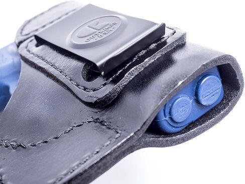 OUTBAGS USA LS1FNSL (أسود-يمين) حافظة مسدس من الجلد الثقيل المحبب بالكامل IWB مخفية للشريحة الطويلة FNH FNS-9 والشريحة الطويلة FNS-40. مصنوع يدويًا في الولايات المتحدة الأمريكية. in Kuwait