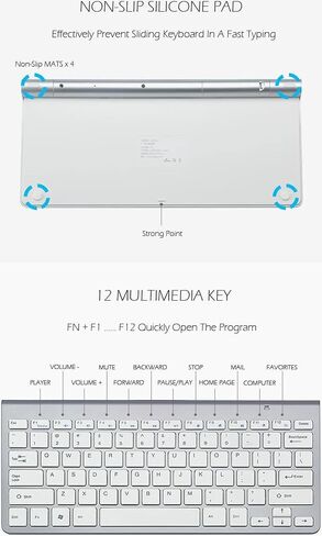 Wireless Keyboard and Mouse Combo, 2.4GHz Compact Full-Size Keyboard Mouse, Round Keycaps, Scissor Switch, 800/1200/1600 DPI, Single USB Receiver, for PC Laptop Mac Windows, White in Saudi Arabia