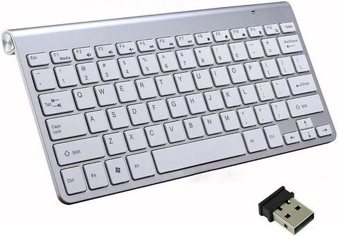 Wireless Keyboard and Mouse Combo, 2.4GHz Compact Full-Size Keyboard Mouse, Round Keycaps, Scissor Switch, 800/1200/1600 DPI, Single USB Receiver, for PC Laptop Mac Windows, White in Saudi Arabia